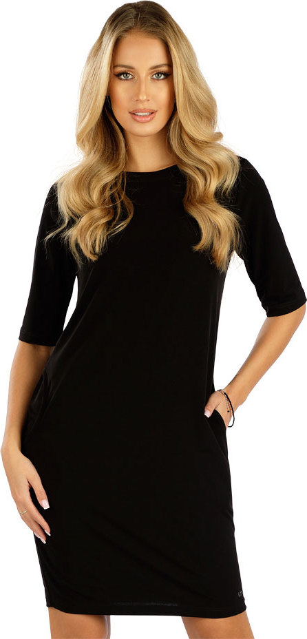 Dámské šaty LITEX s krátkým rukávem černé Velikost: L, Barva: černá