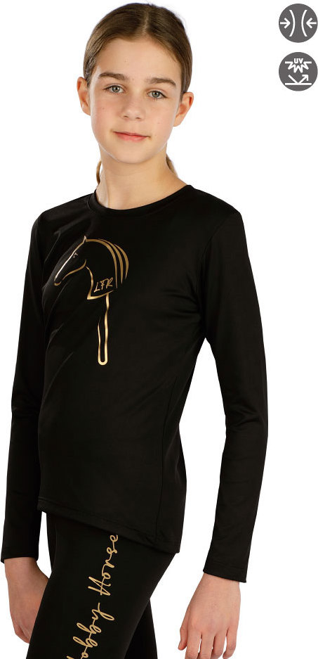 Dětské triko LITEX s dlouhým rukávem černé Barva: černá, Velikost: 134