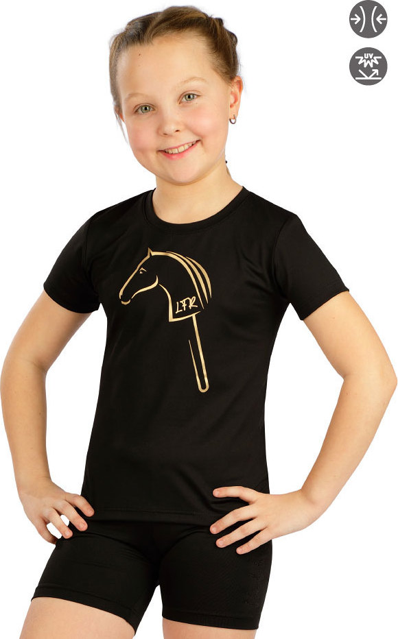 Dětské triko LITEX s krátkým rukávem černé Barva: černá, Velikost: 146