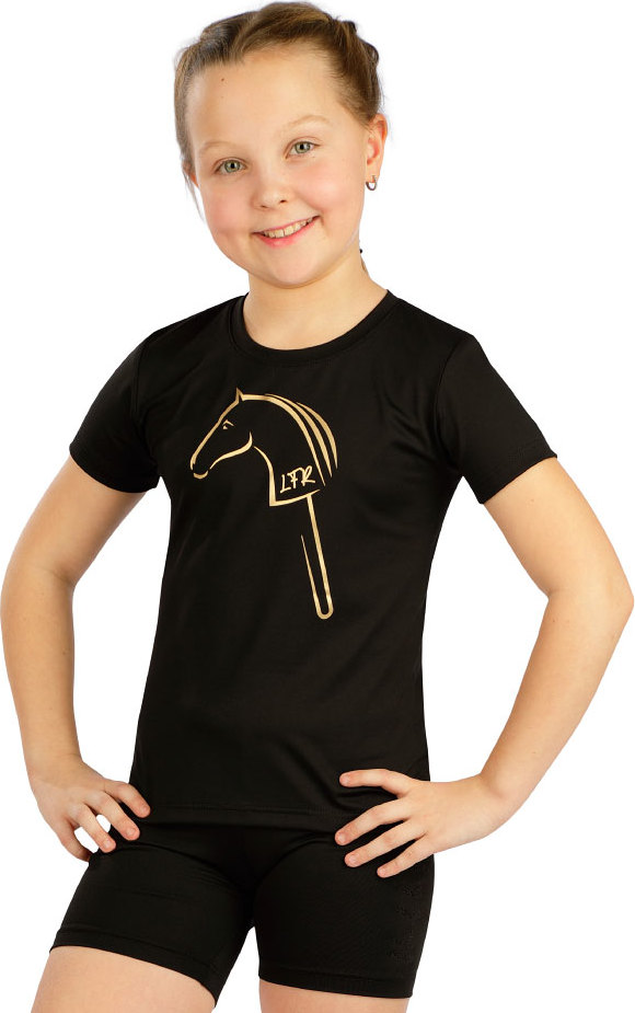 Dětské triko LITEX s krátkým rukávem černé Velikost: 134, Barva: černá