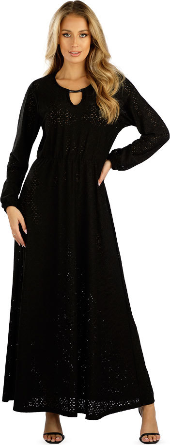 Dámské šaty LITEX s dlouhým rukávem černé Velikost: XL, Barva: černá