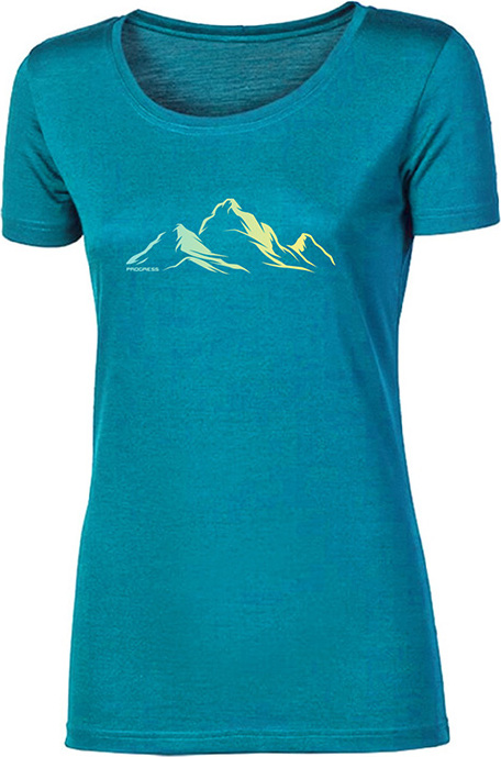 Dámské merino triko PROGRESS Vinka Mountains zelené Velikost: M