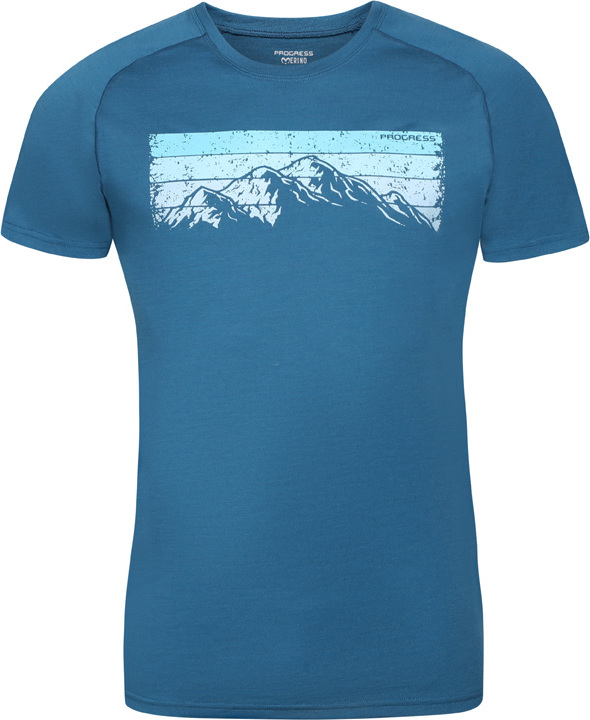 Pánské merino triko PROGRESS Maor modré Velikost: XXL