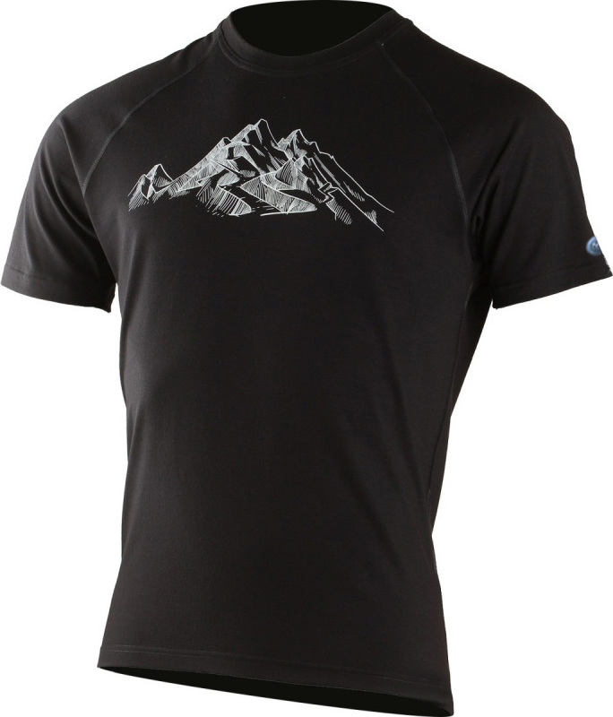Pánské merino triko LASTING Hill černé Velikost: XL