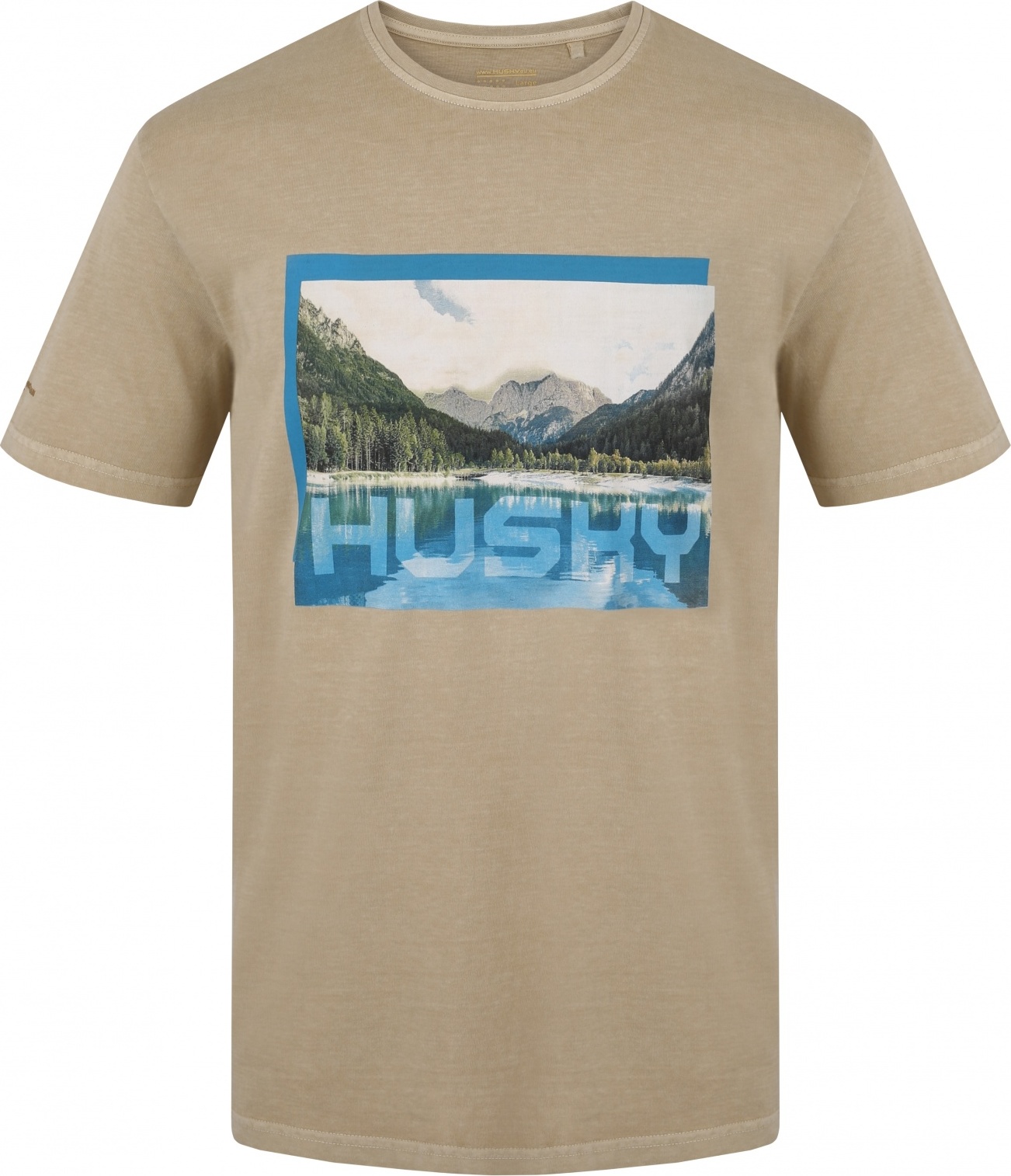 Pánské bavlněné triko HUSKY Tee Lake béžové Velikost: XXXL