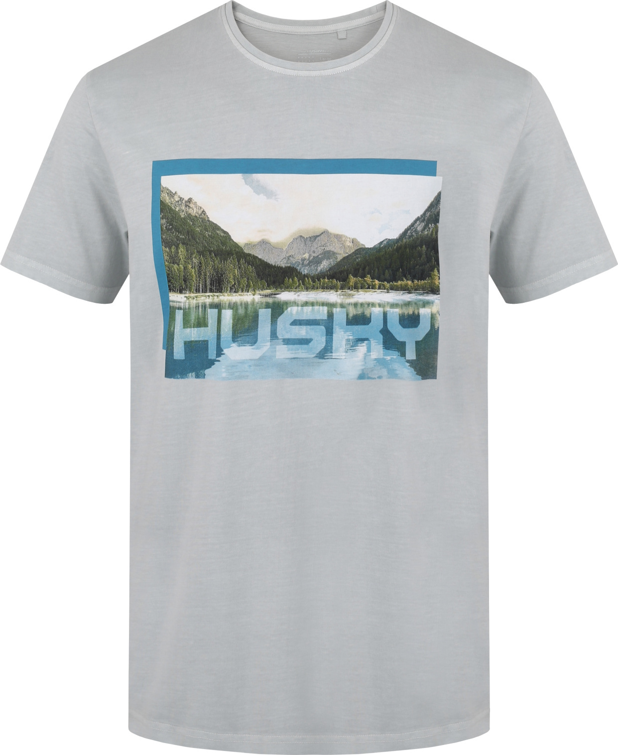 Pánské bavlněné triko HUSKY Tee Lake šedé Velikost: XXL