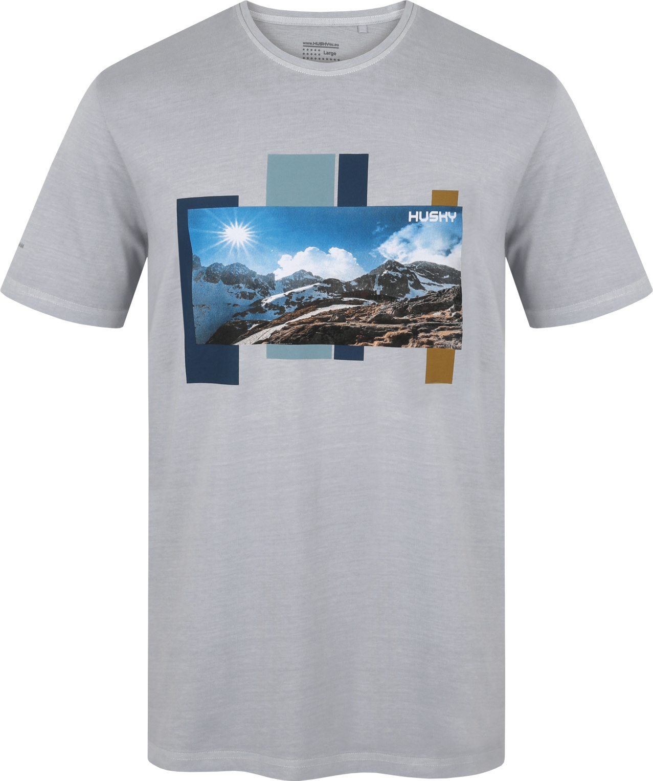 Pánské bavlněné triko HUSKY Tee Skyline šedé Velikost: XXXL