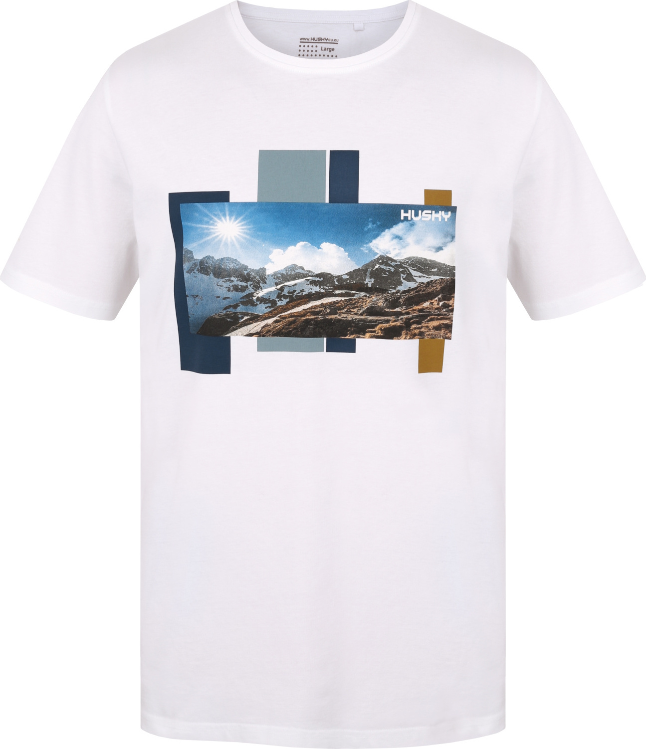 Pánské bavlněné triko HUSKY Tee Skyline bílé Velikost: S