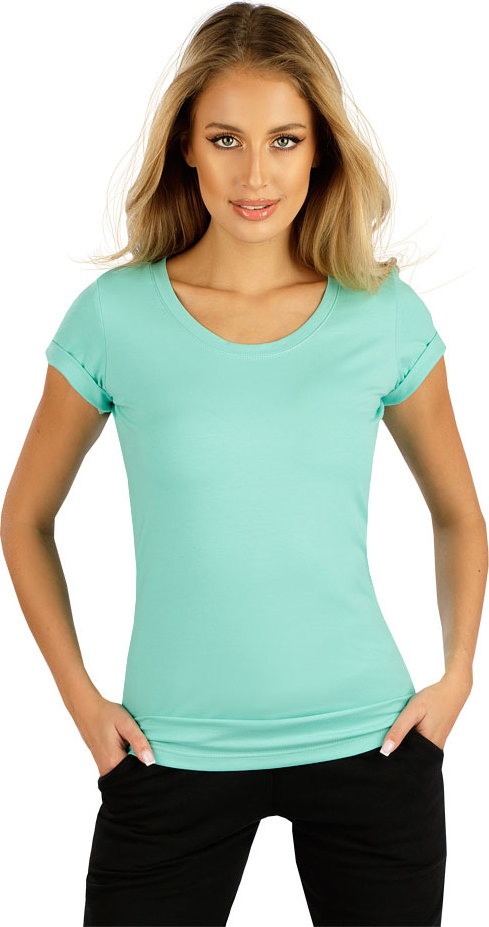 Dámské bavlněné triko LITEX s krátkým rukávem zelené Velikost: S, Barva: světle zelená