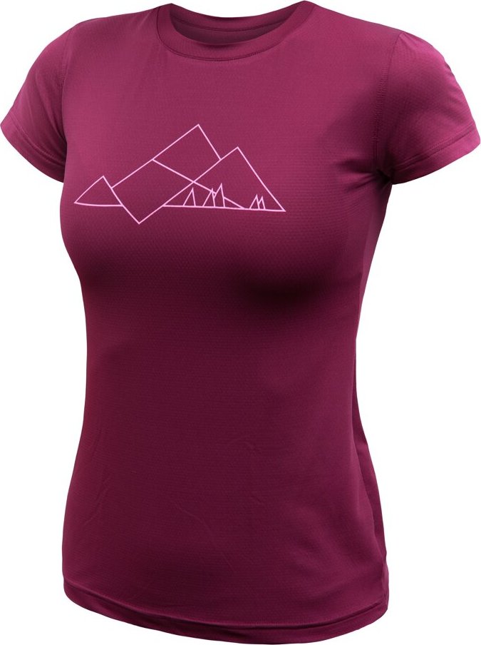 Dámské funkční triko SENSOR Coolmax Tech Geo Mountains fialové Velikost: M, Barva: fialová