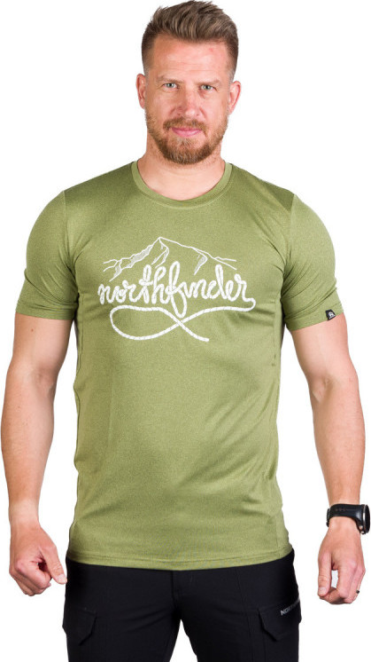 Pánské elastické triko NORTHFINDER Colter zelené Velikost: XL