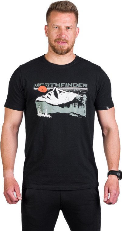 Pánské bavlněné triko NORTHFINDER Jedediah černé Velikost: XL