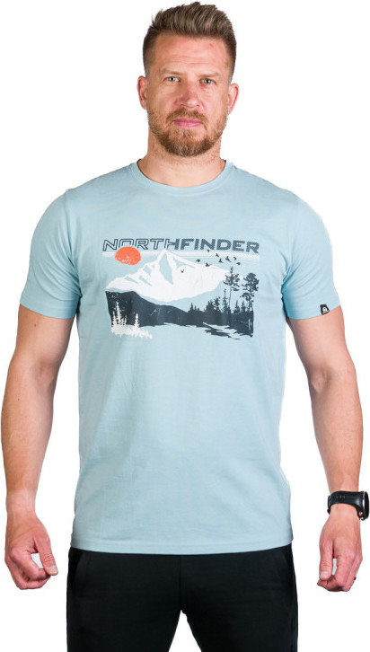 Pánské bavlněné triko NORTHFINDER Jedediah modré Velikost: XL