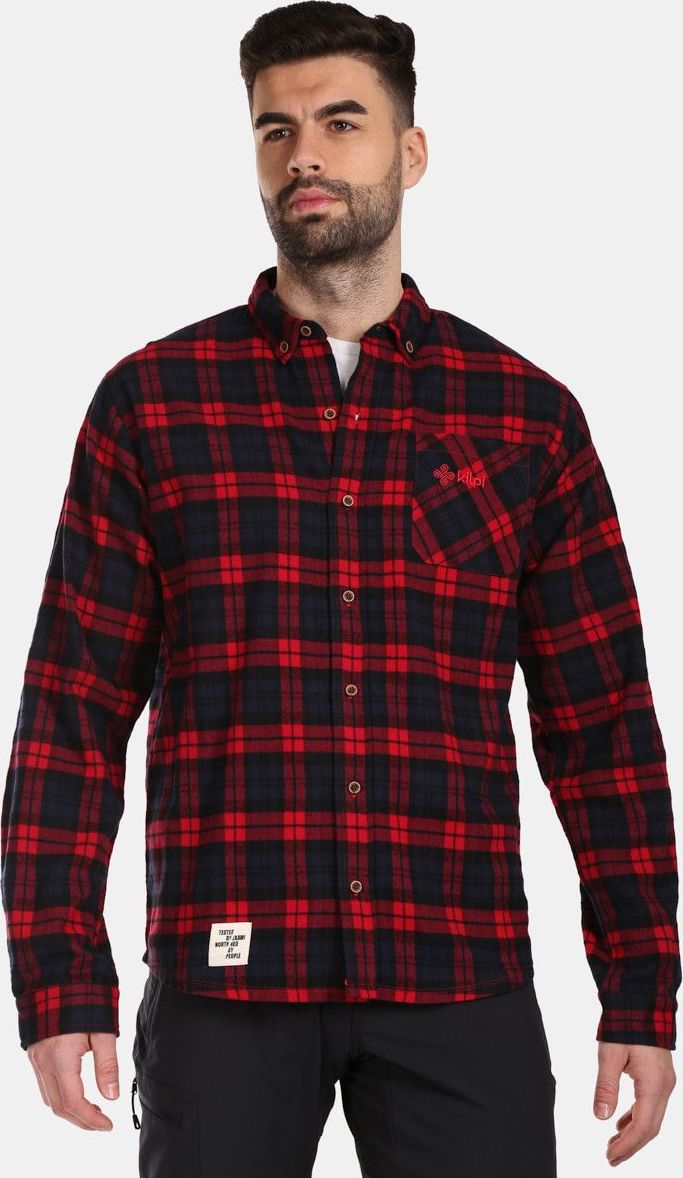 Pánská flanelová košile KILPI Flanny červená Velikost: XL