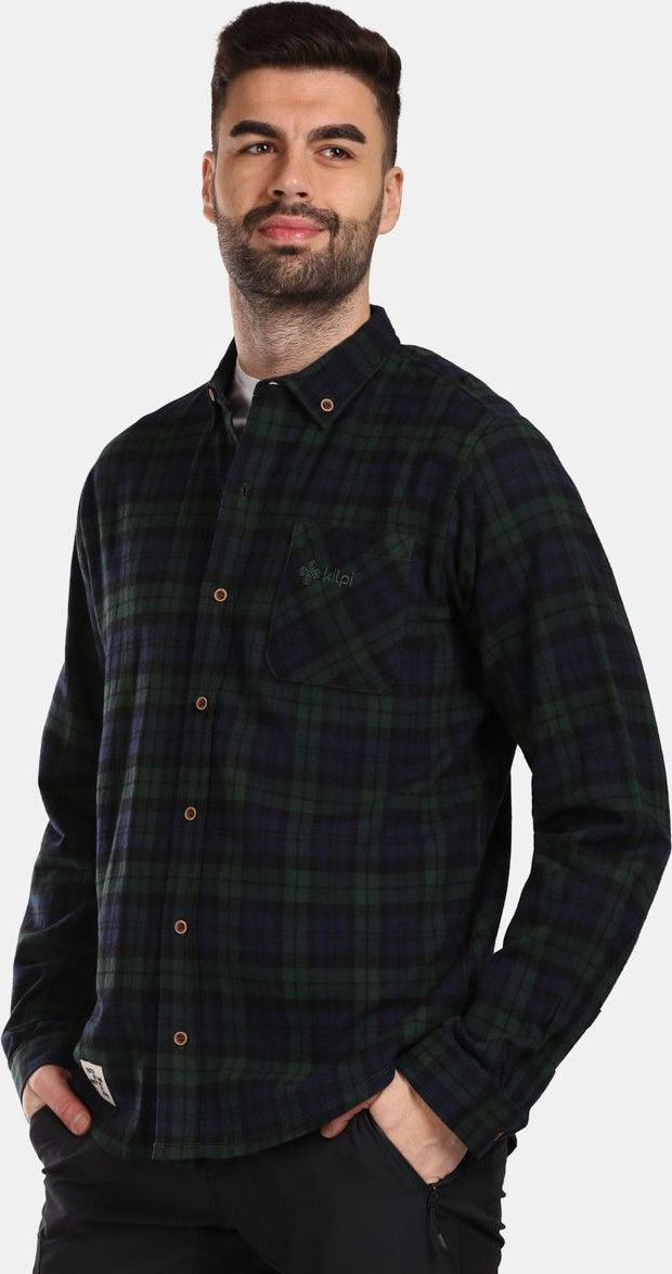 Pánská flanelová košile KILPI Flanny zelená Velikost: XL