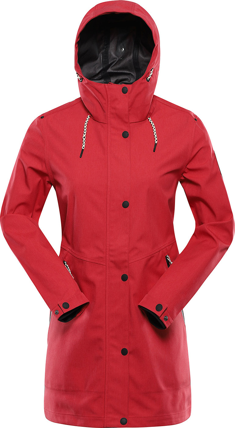 Dámský nepromokavý kabát ALPINE PRO Perfeta červený Velikost: XL