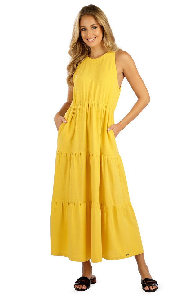 Dámské šaty LITEX bez rukávu žluté Barva: 106, Velikost: L