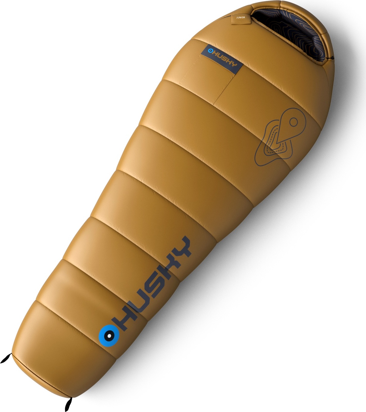 Syntetický třísezónní dětský spacák HUSKY Junior mustard Velikost: onesize