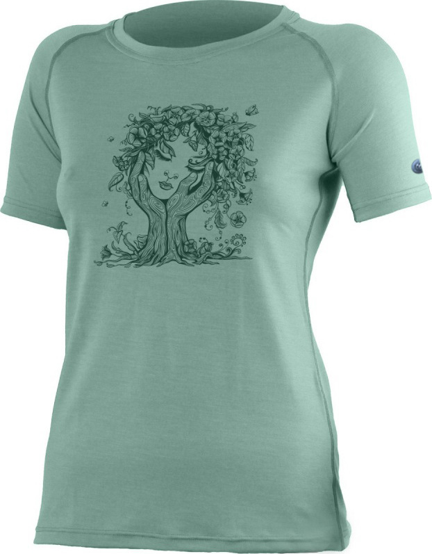 Dámské merino triko LASTING Flora modré Velikost: S