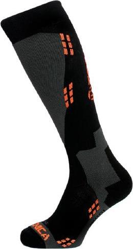 Lyžařské podkolenky TECNICA Wool černá/oranžová Velikost: 35/38