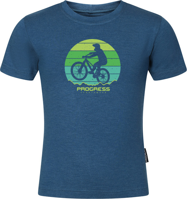 Dětské triko PROGRESS Aromatico Biker modré Velikost: 128/1
