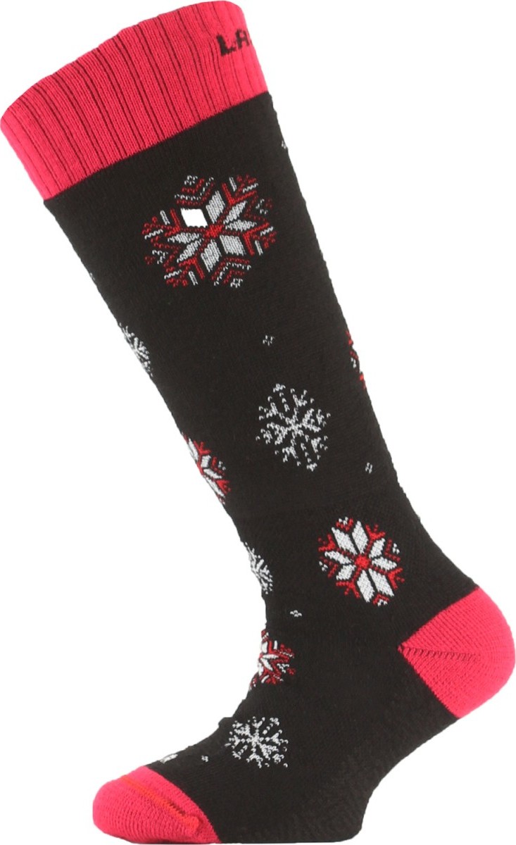 Dětské merino lyžařské ponožky LASTING Sja černé Velikost: (34-37) S