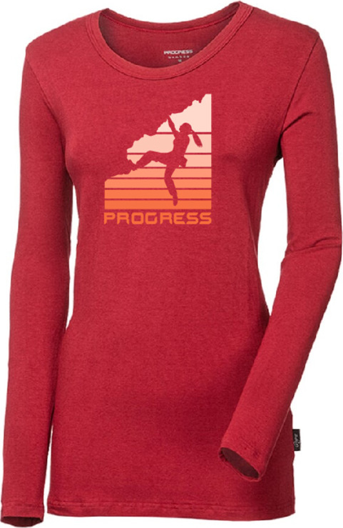 Dámské bambusové triko PROGRESS Sonja Boulder červené Velikost: S