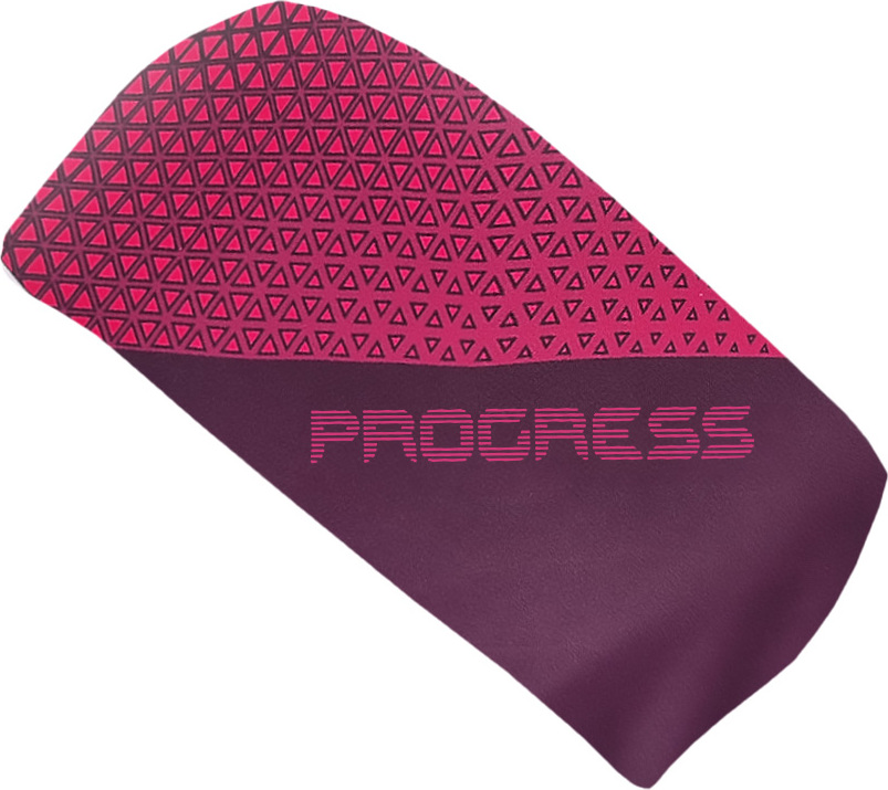 Sportovní široká čelenka PROGRESS Tr Hdb Print vínová/růžová Velikost: UNI