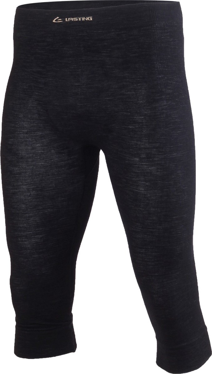 Pánské 3/4 merino spodky LASTING Wareo černé Velikost: S/M