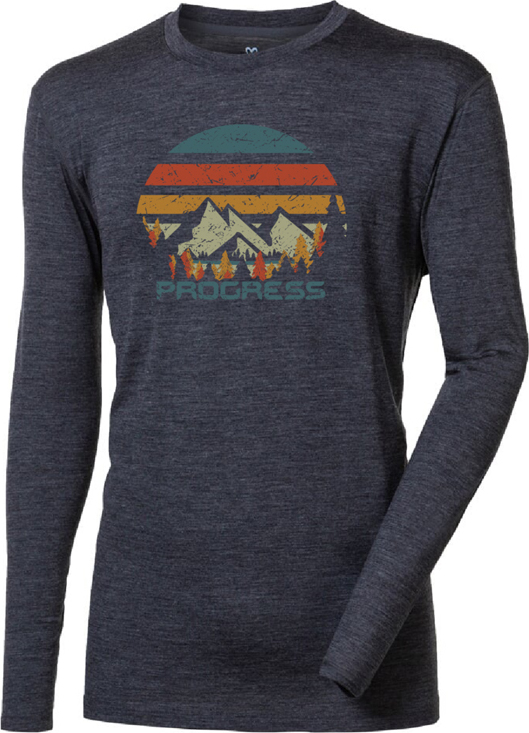 Pánské merino triko PROGRESS Loki šedý melír Velikost: M