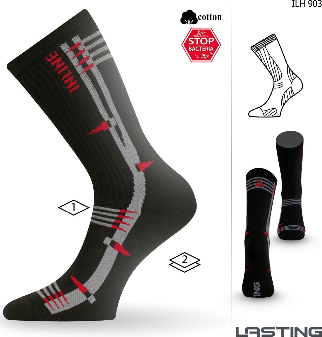 Funkční inline ponožky LASTING Ilh černé Velikost: (38-41) M