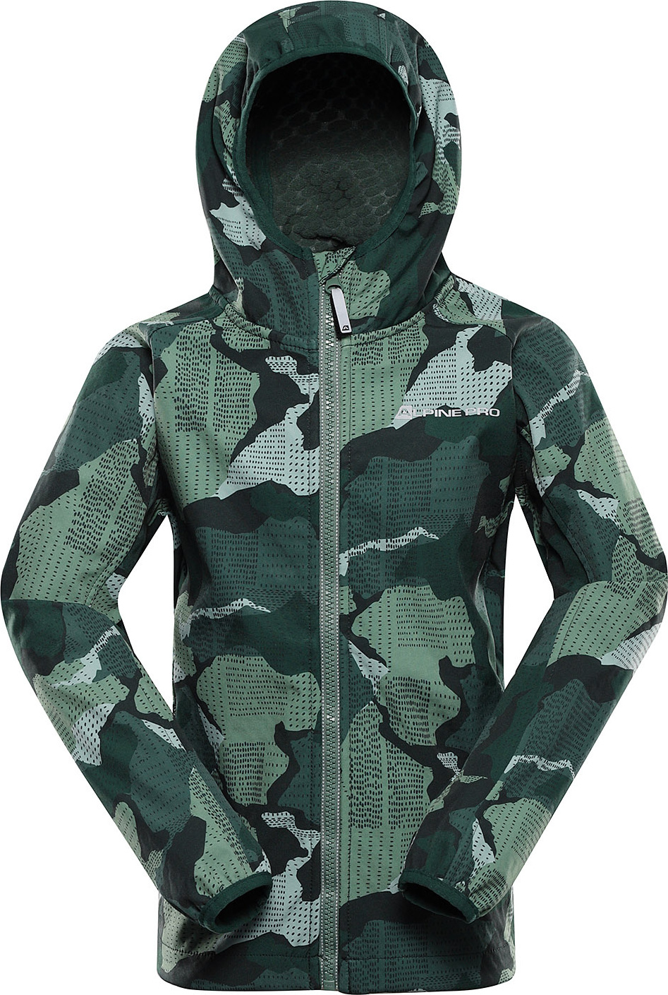 Dětská softshellová bunda ALPINE PRO Ezoro zelená Velikost: 116-122