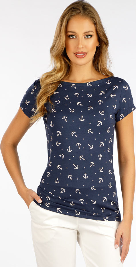 Dámské triko LITEX s krátkým rukávem modré Velikost: S