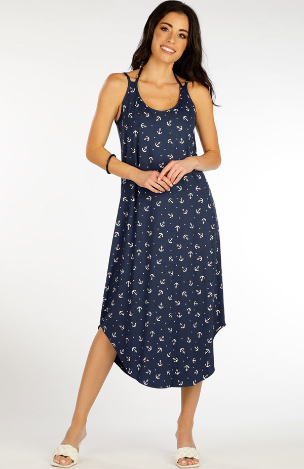 Dámské šaty LITEX na ramínka modré Velikost: M