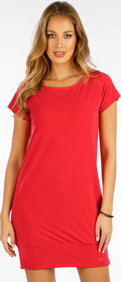 Dámské šaty LITEX s krátkým rukávem červené Barva: červená, Velikost: XL