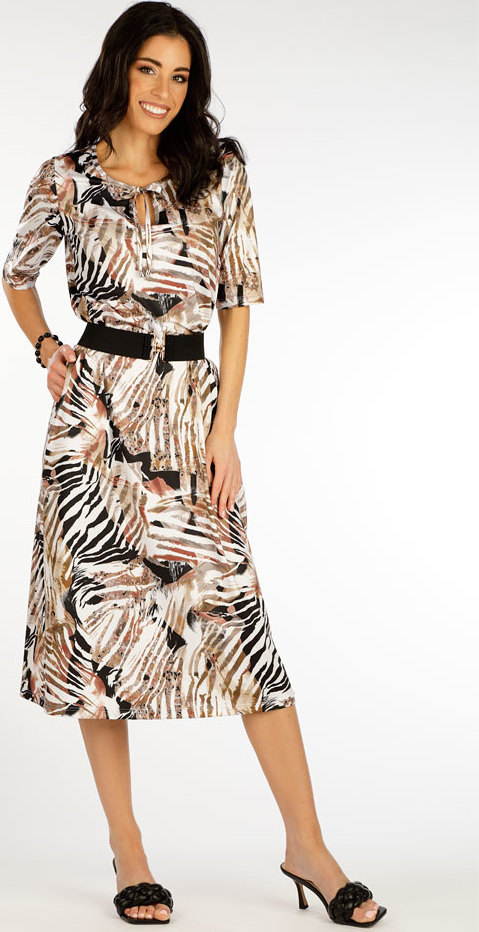 Dámské šaty LITEX s krátkým rukávem hnědé Velikost: XL