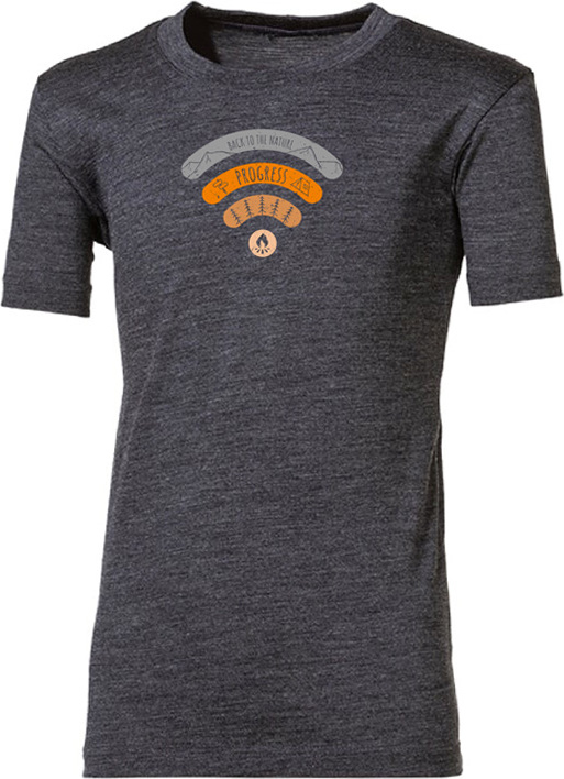 Dětské merino triko PROGRESS Bram Signal šedé Velikost: 140/1