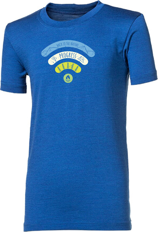 Dětské merino triko PROGRESS Bram Signal modré Velikost: 164/1
