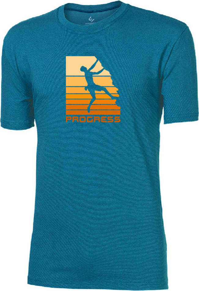 Pánské bambusové triko PROGRESS Barbar Boulder modré Velikost: L