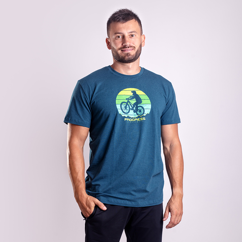 Pánské bambusové triko PROGRESS Barbar Biker modré Velikost: XXXL