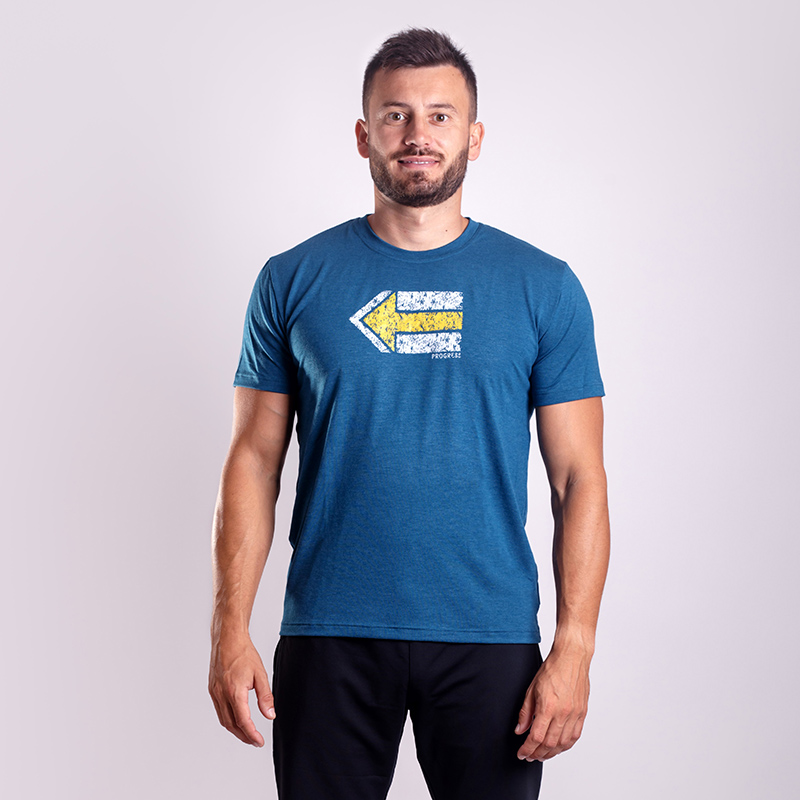 Pánské triko PROGRESS Aromatic s kávovou viskózou modré Velikost: XXXL