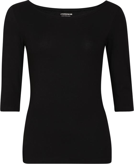 Dámské bambusové triko PROGRESS Akina s 3/4 rukávem černé Velikost: XXL