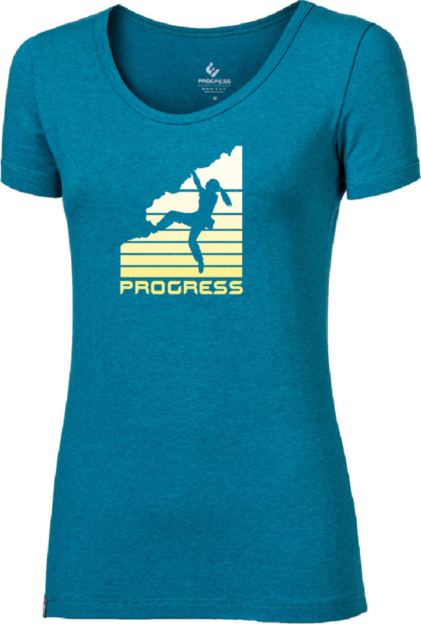 Dámské bambusové triko PROGRESS Sasa Boulder modré Velikost: L