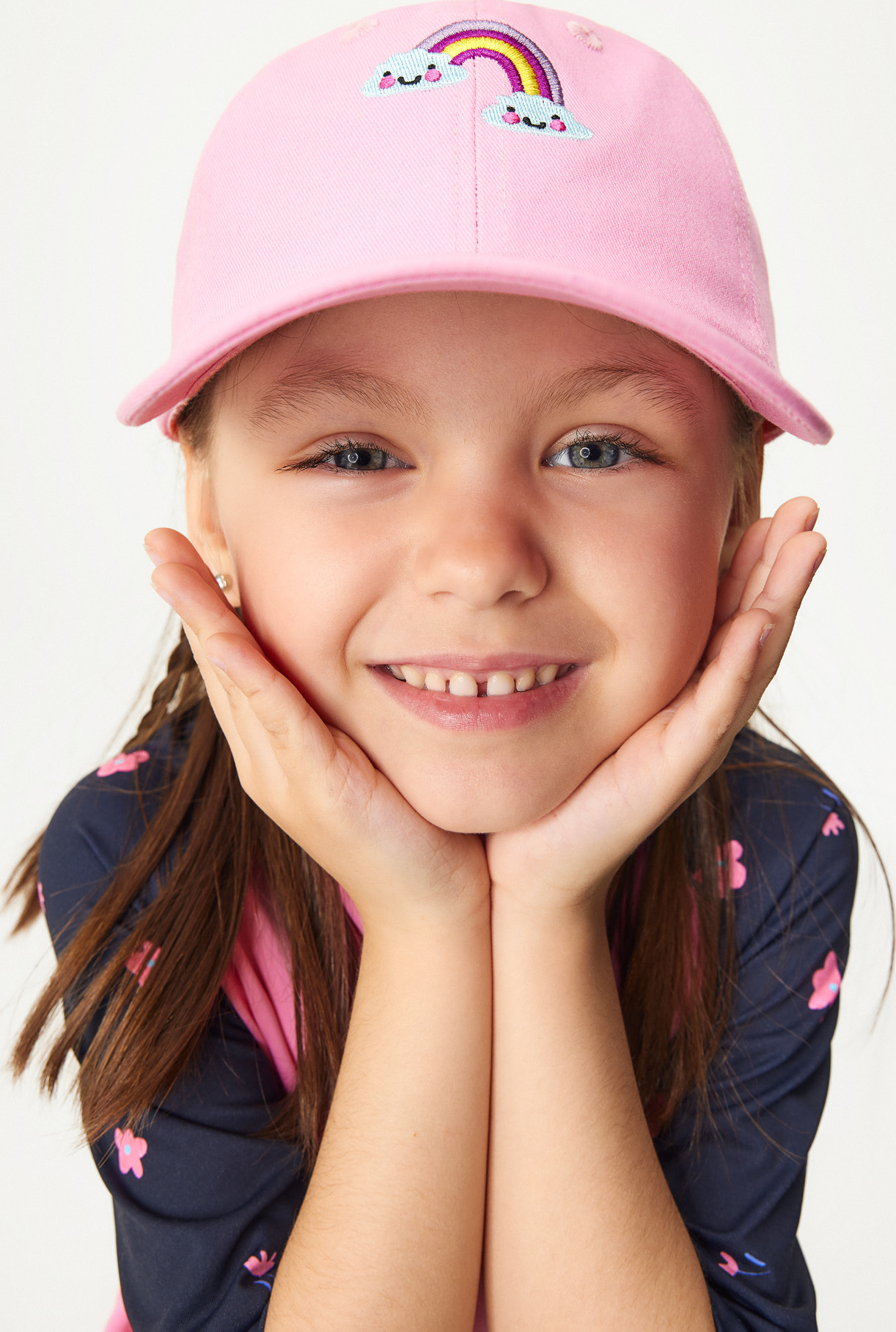 Dětská kšiltovka UNUO Růžová, Duha Velikost: L (53 - 56 cm)