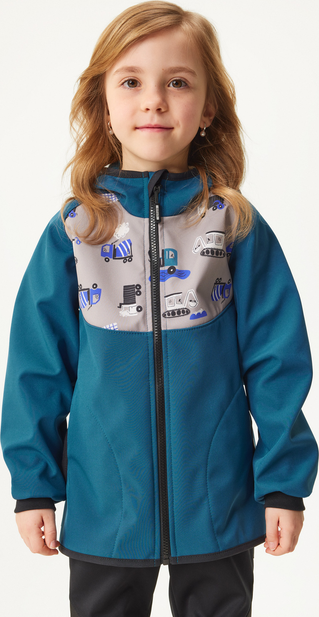 Dětská softshellová bunda UNUO s fleecem Basic, Kobaltová, Bagr Velikost: 110/116