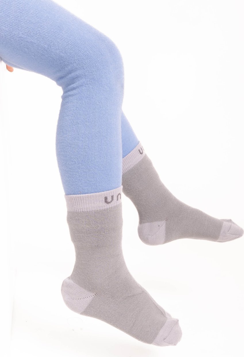 Dětské bambusové ponožky UNUO Classic, 2 páry, Šedá Velikost: 33/35