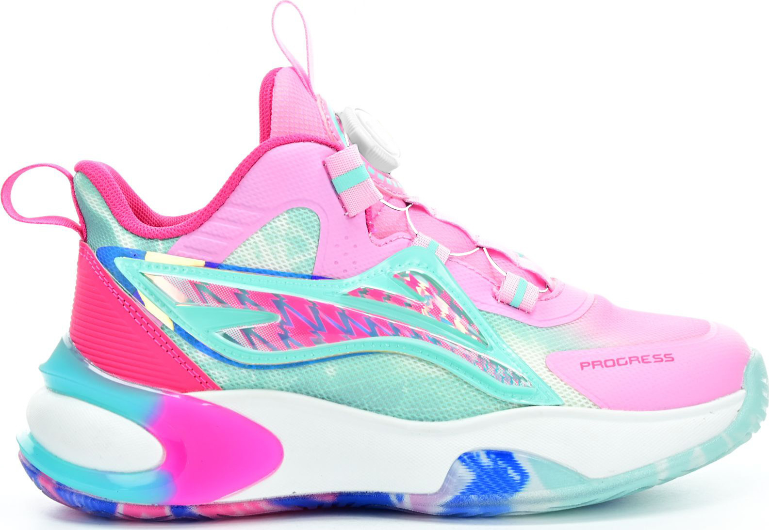 Dětské sportovní boty PROGRESS Junior Basketball růžová/tyrkys Velikost: 36