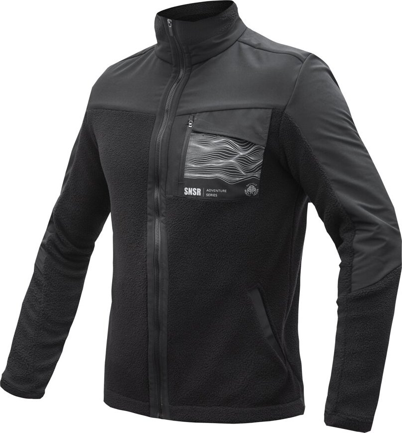 Unisex sportovní bunda SENSOR Teddy černá Barva: černá, Velikost: S