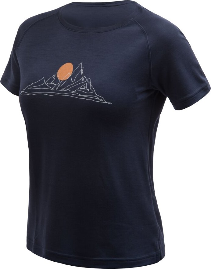SENSOR MERINO BLEND MOON dámské triko kr.rukáv deep blue Velikost: XL