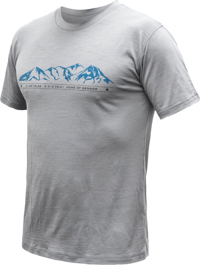 SENSOR MERINO ACTIVE PT MOUNTAINS pánské triko kr.rukáv šedá Velikost: L